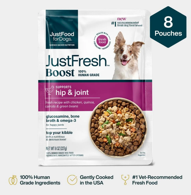 justfresh boost meal topper for hip & joint support